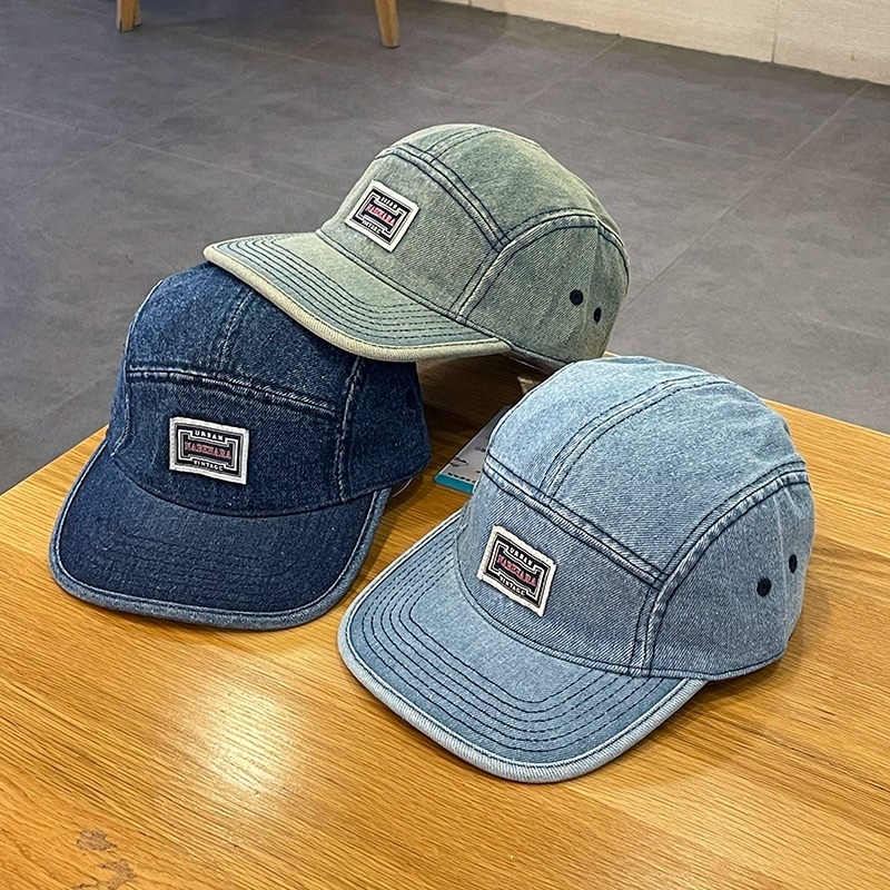 Corduroy Cap 5 Panel - 빈티지 스타일의 평평한 챙이 달린 데님