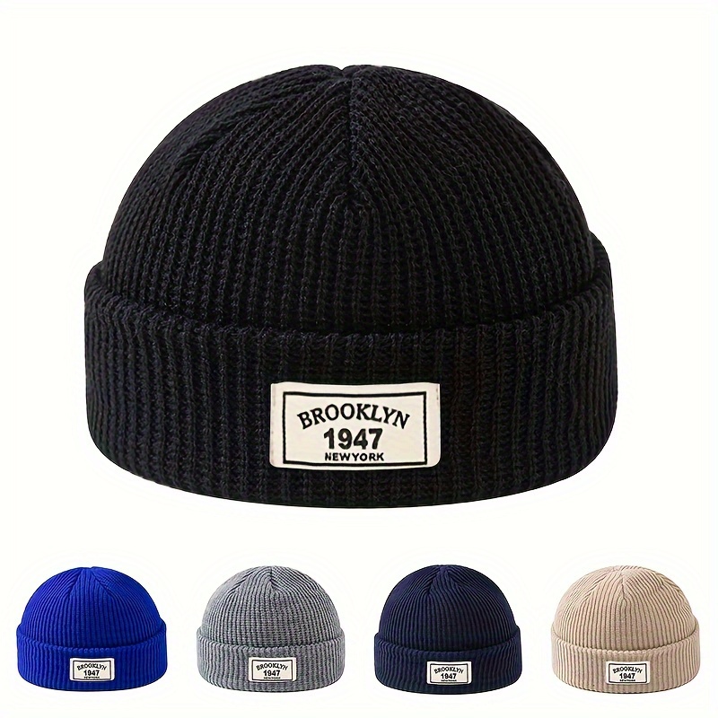 유니섹스 브루클린 1947 뉴욕 패치 리브드 니트 비니 - Beanie Cuffed Knit 리뷰 및 가격