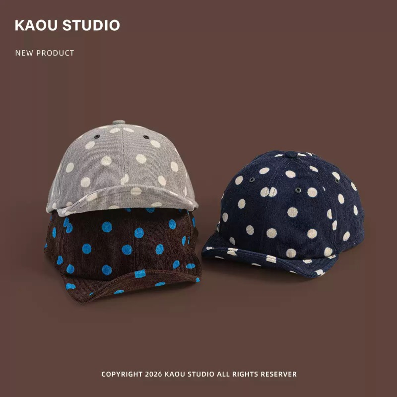 남녀공용 도트 무늬 코듀로이 소재 야구 모자, 빈티지  - Corduroy Cap 5 Panel 리뷰 및 가격