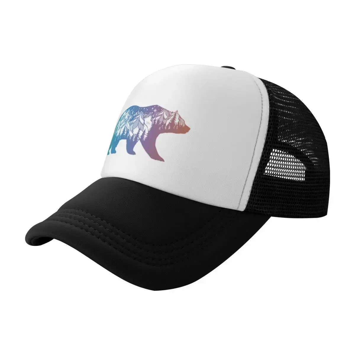 캘리포니아 곰과 산 풍경 나무 하이킹 메쉬 야구 모자  - Trucker Cap Mesh 리뷰 및 가격